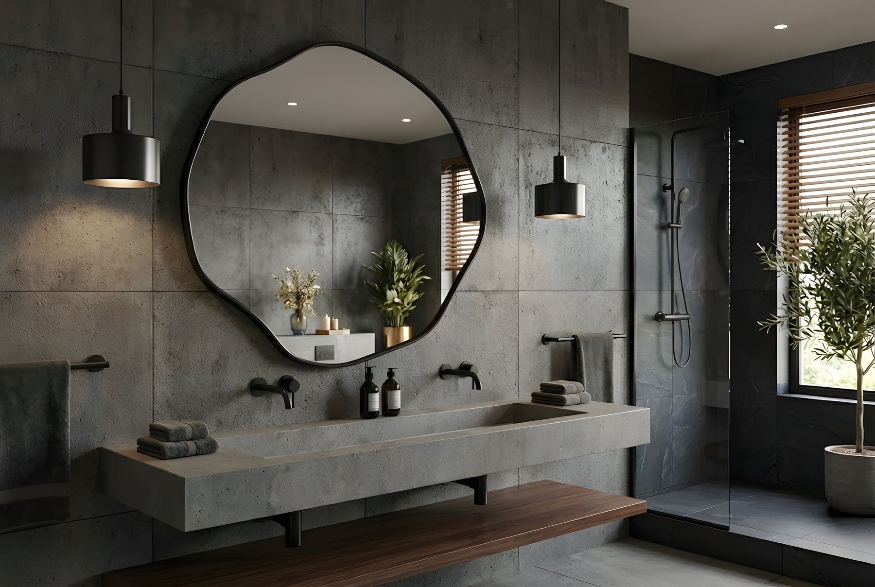 Ovalle Circular Asymmetrical Wall Mirror