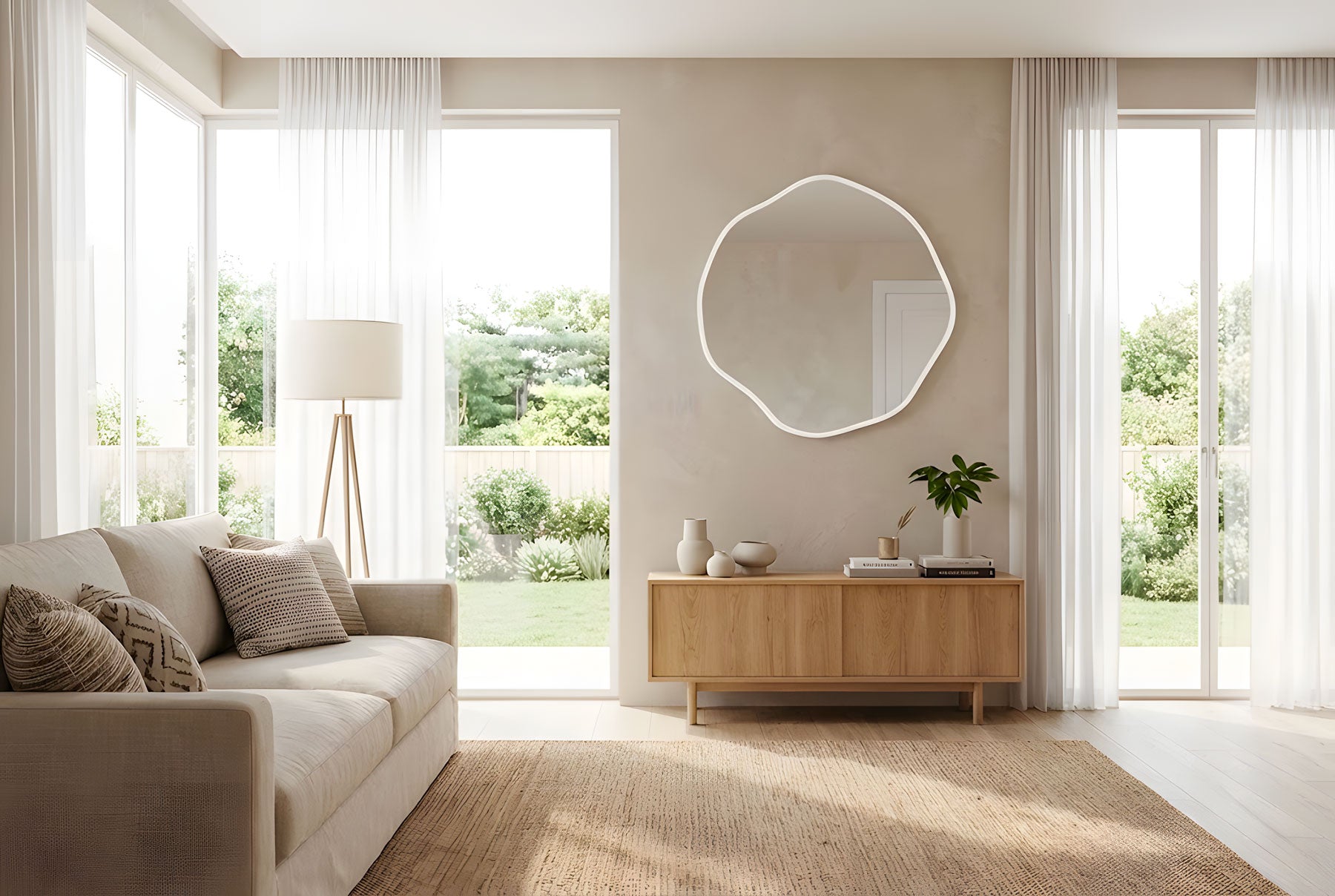 Ovalle Circular Asymmetrical Wall Mirror