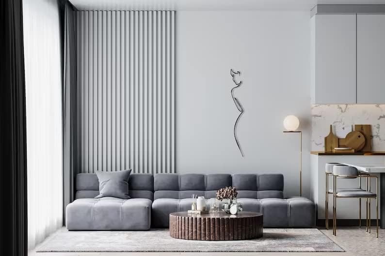 Minimalist Female Body Metal Wall Art