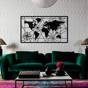 World Map Metal Wall Art Decor