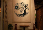Tree of Life Metal Wall Clock Decor