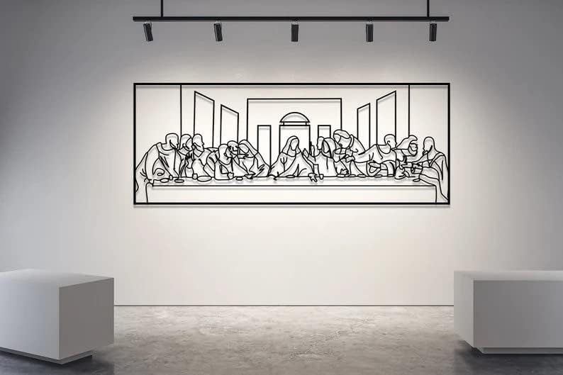 NORTH KAISER The Last Supper Metal Wall Decor| Minimalist Wall Art | Religious Wall Hanging Home Decorations for Dining Room Living Room Bedroom Christian Gift (27.5'' x 10.6” / 70 x 27 cm)