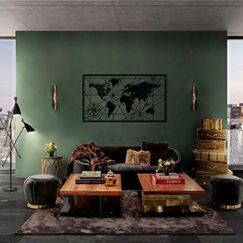 World Map Metal Wall Art Decor