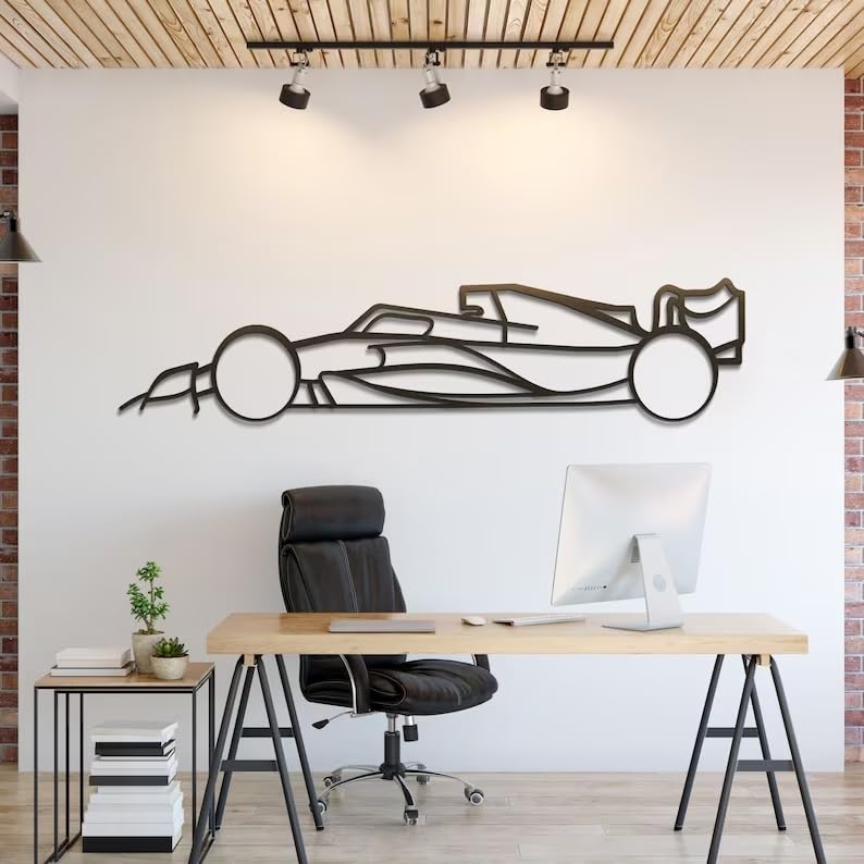 Minimal Formula 1 Metal Wall Art