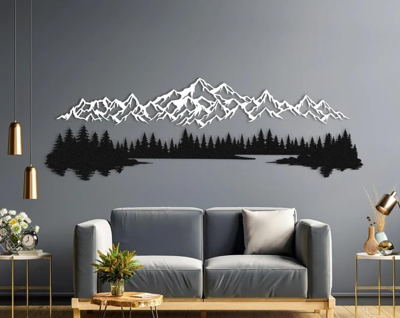 Mountain & Forest Metal Wall Art