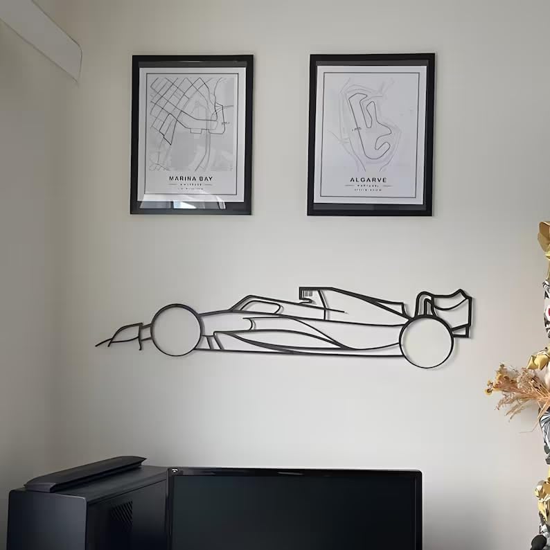 Minimal Formula 1 Metal Wall Art