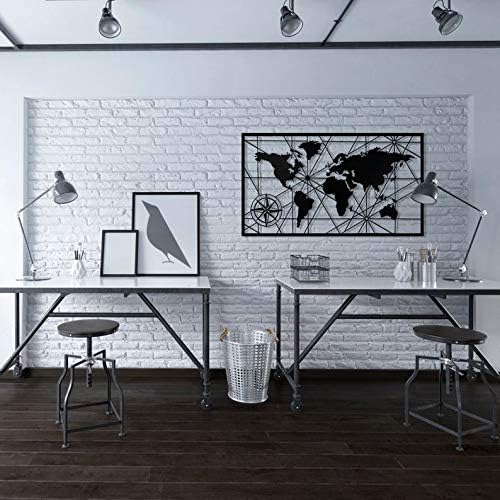 World Map Metal Wall Art Decor