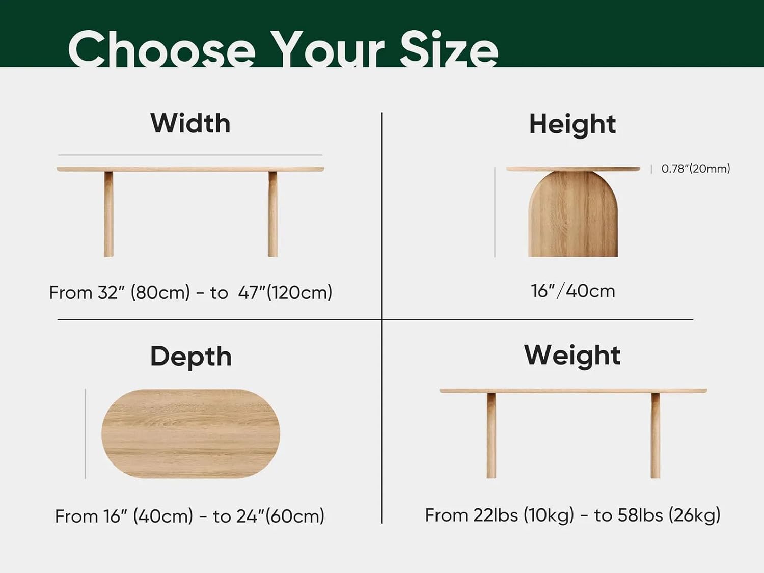 Oak Wood Modern Coffee Table