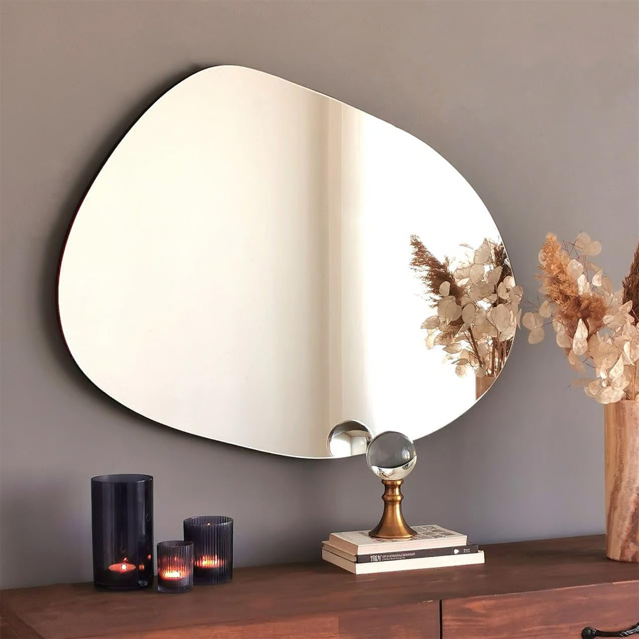 Irregular Wooden Framed Cloud Mirror