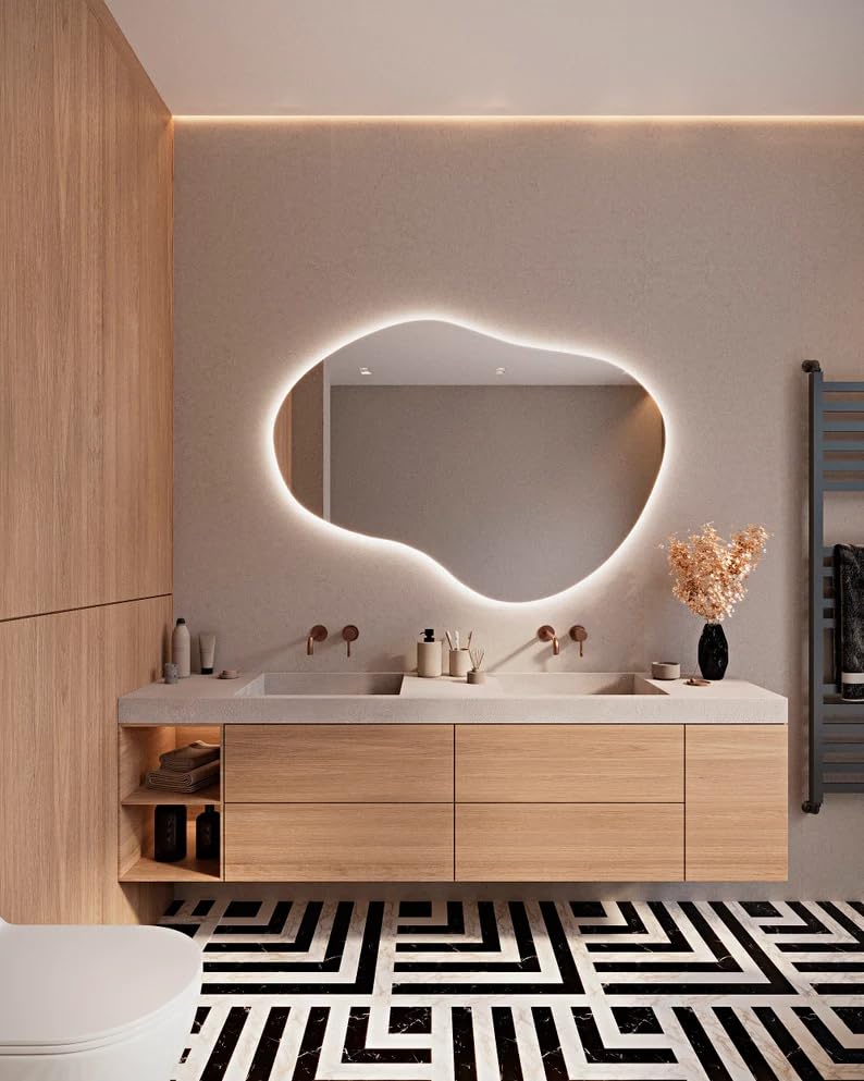 Como Asymmetrical LED Wall Mirror