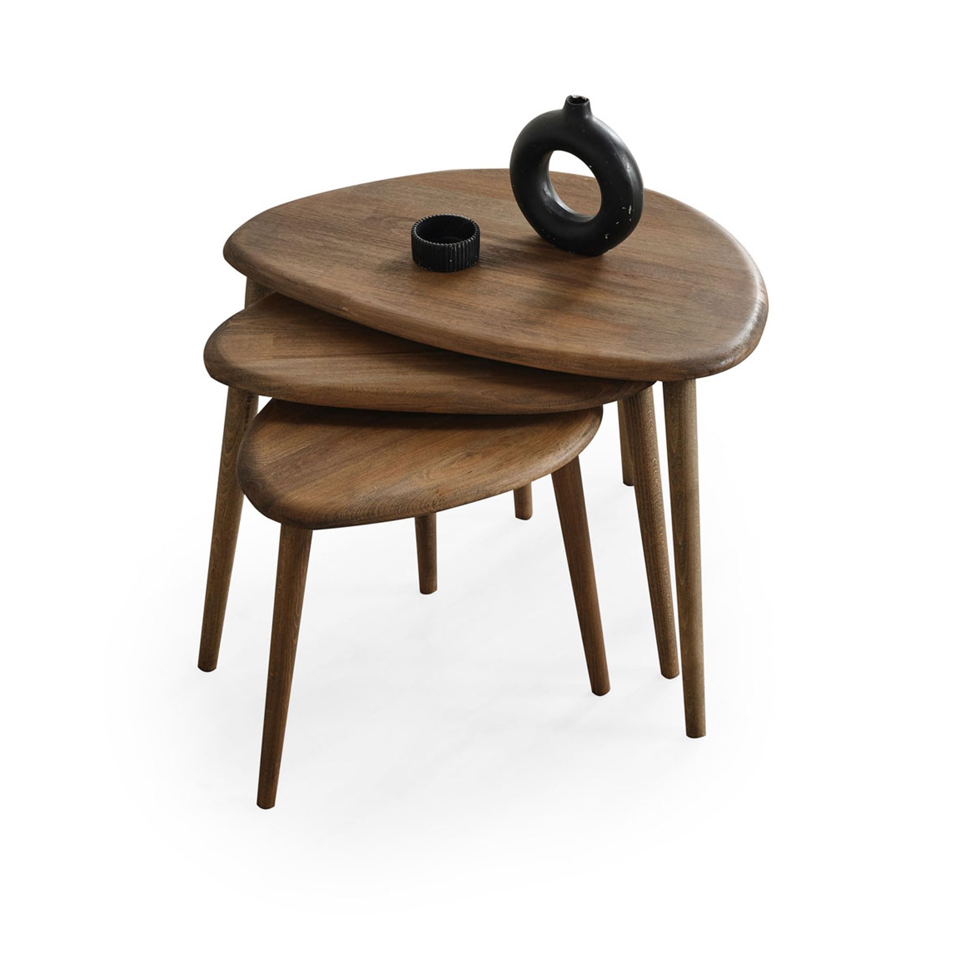Solid Wood Nesting Coffee Table Set of 3