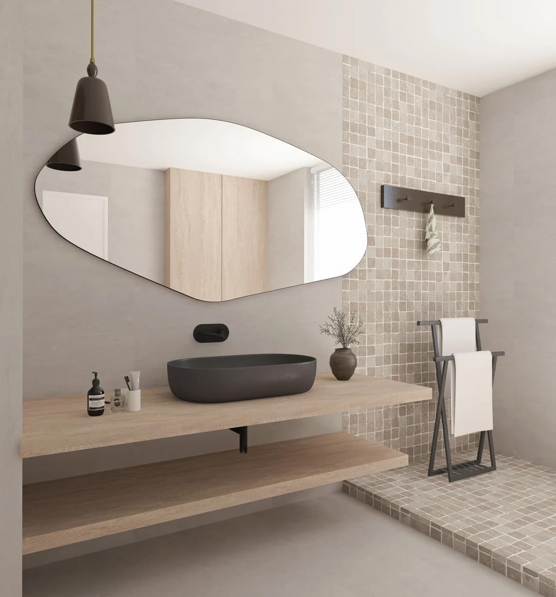 Side Asymmetrical LED Bathroom Mirror