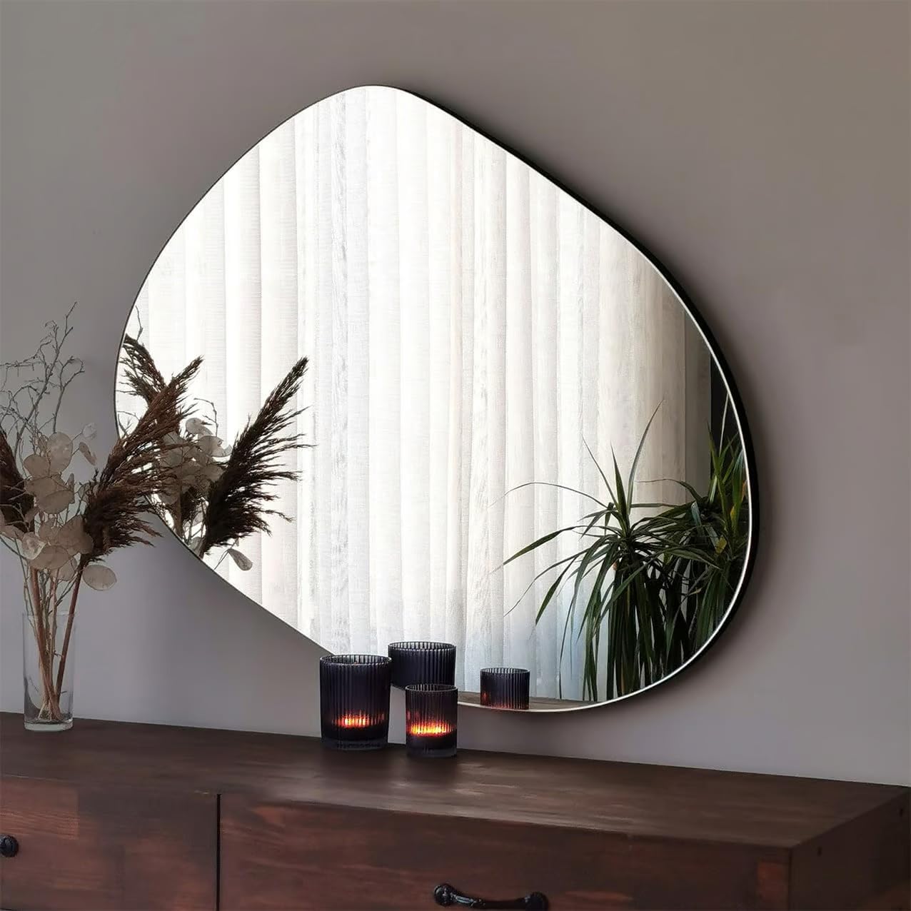 Irregular Wooden Framed Cloud Mirror
