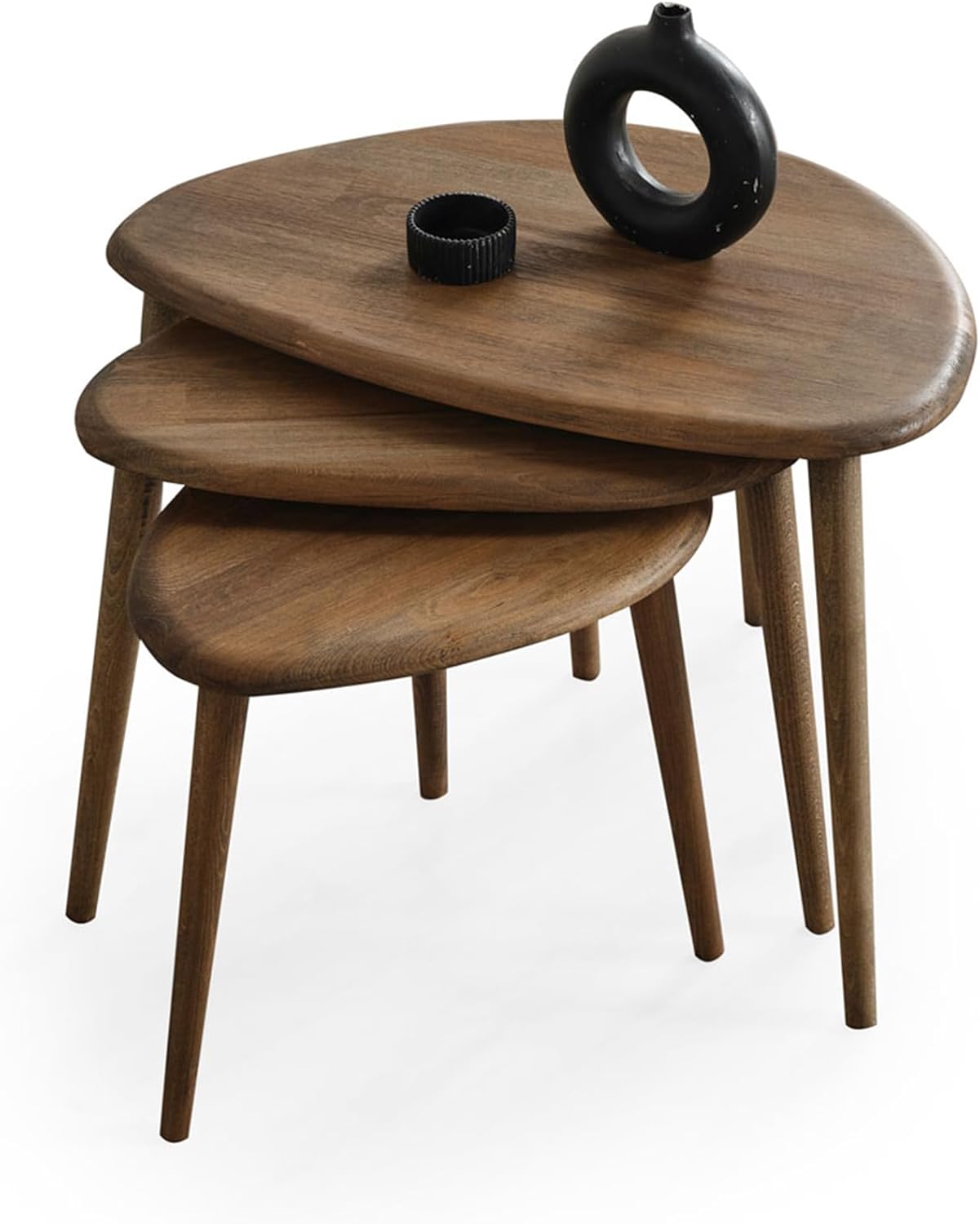 Solid Wood Nesting Coffee Table Set of 3