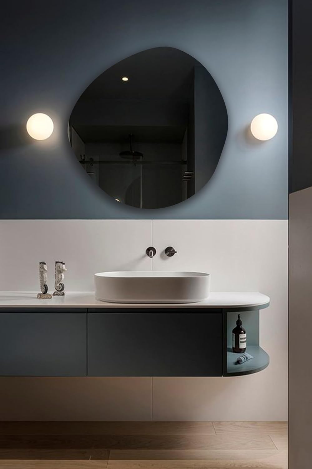 Round Asymmetrical Led Mirror