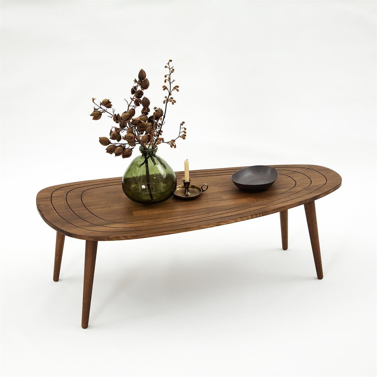 Solid Wood Oval Coffee Table