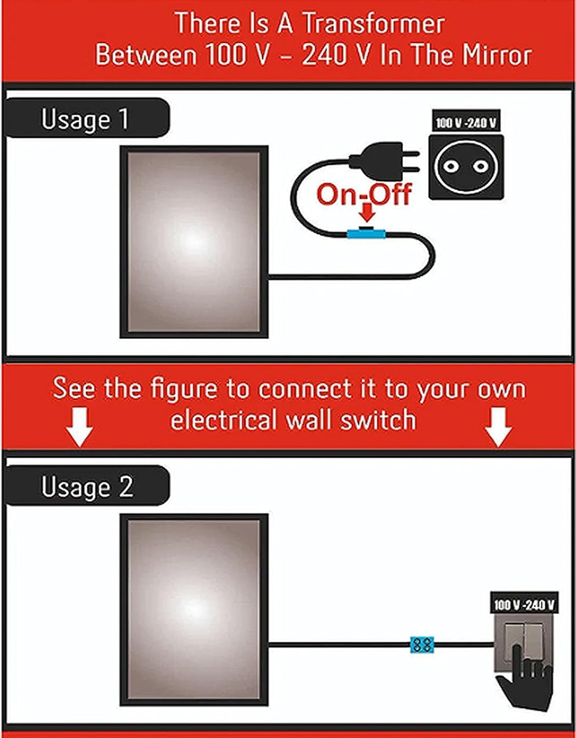 Como Asymmetrical LED Wall Mirror