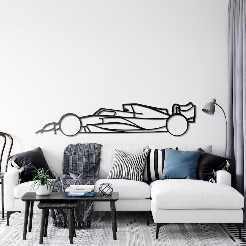 Minimal Formula 1 Metal Wall Art