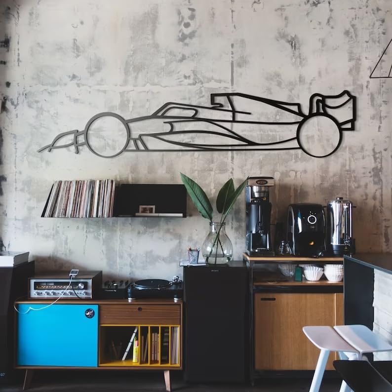 Minimal Formula 1 Metal Wall Art