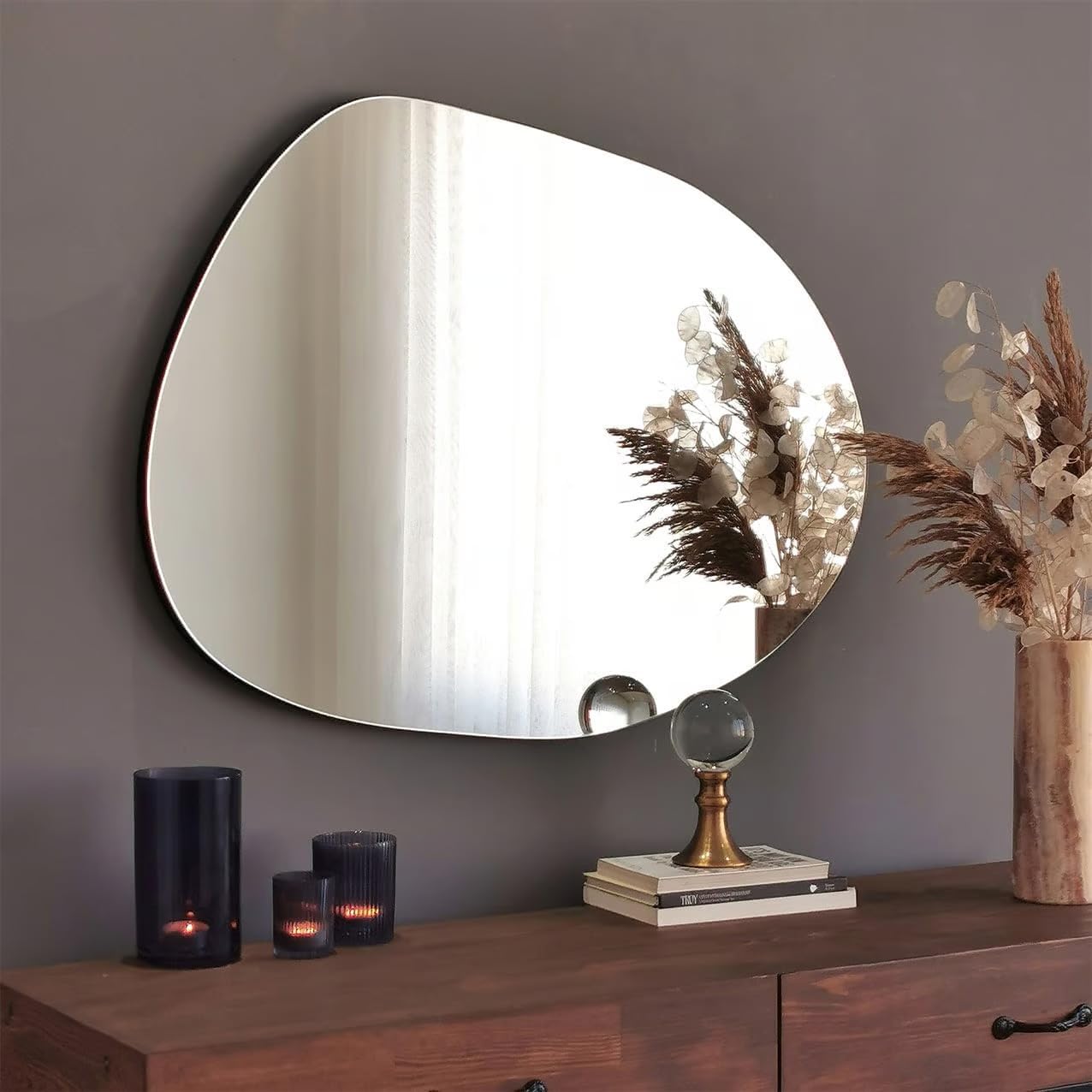 Irregular Wooden Framed Cloud Mirror