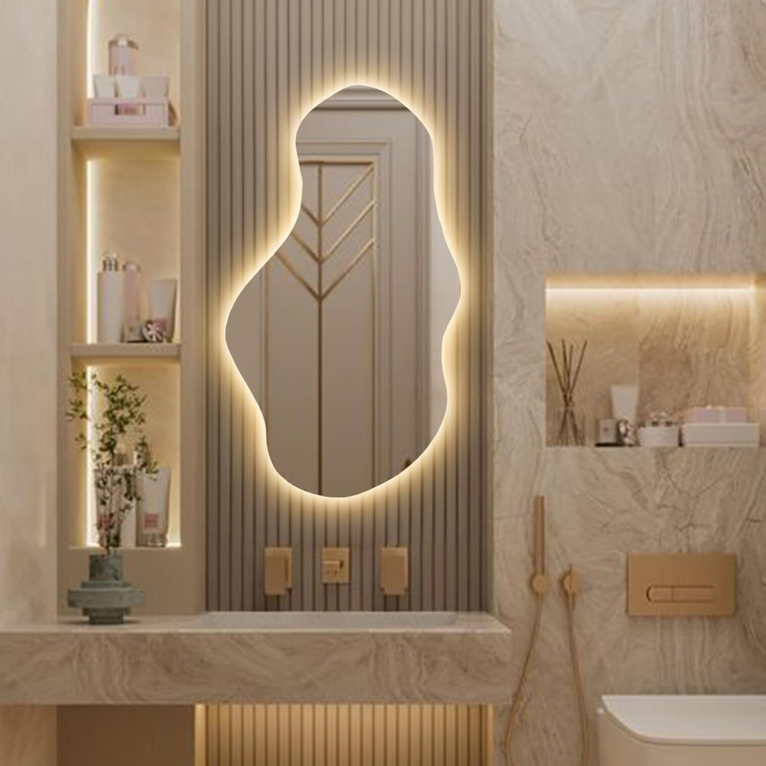 Sym Irregular Led Lighted Mirror for Bathroom