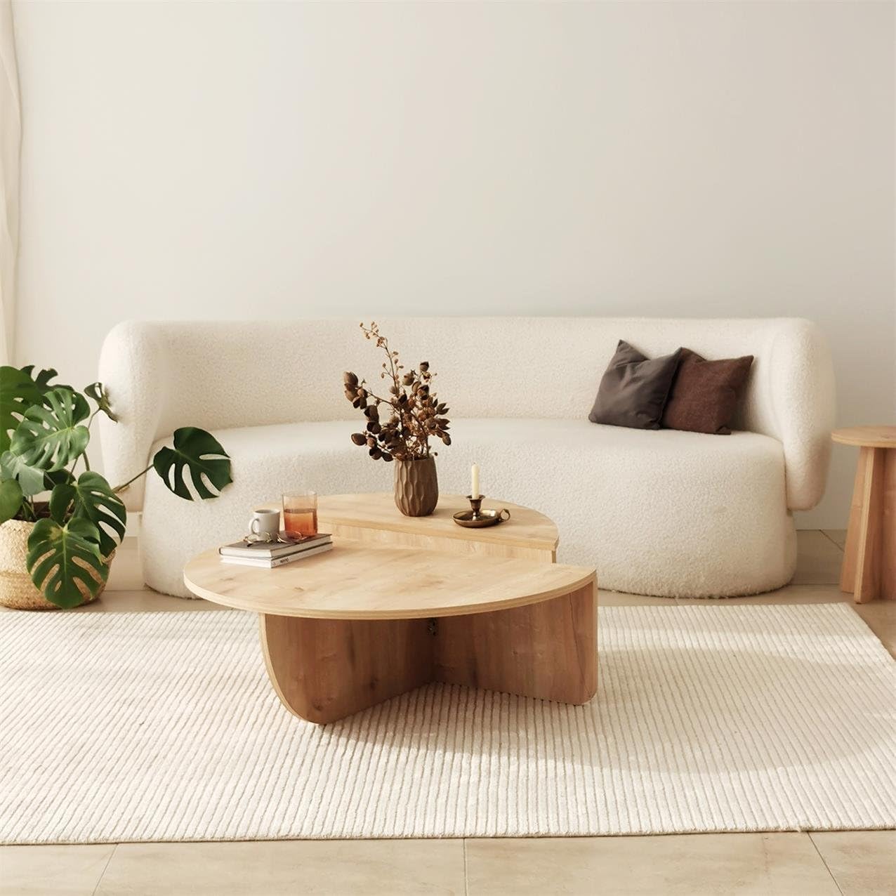 Modern Wooden Round Coffee Table
