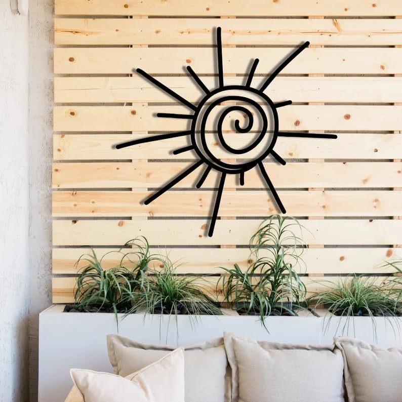 Sun Minimal Metal Wall Art