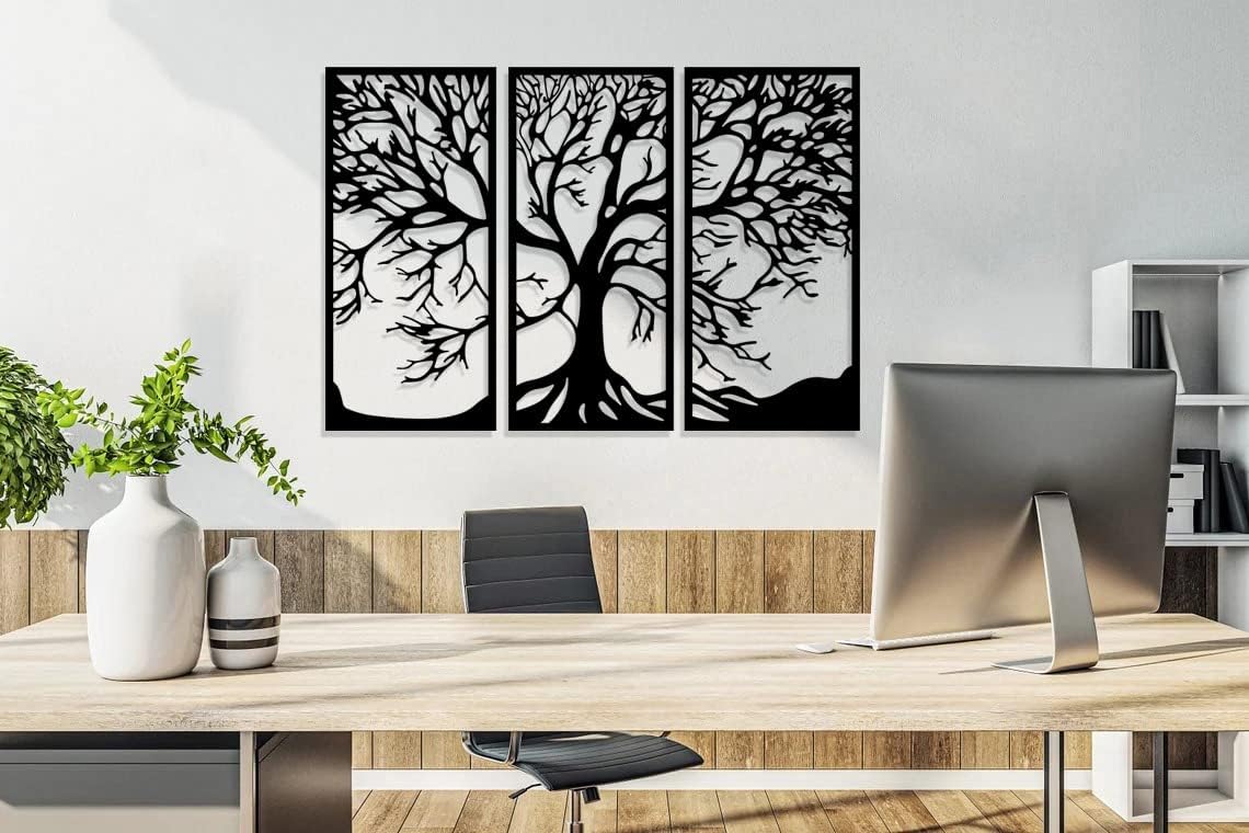 NORTH KAISER Tree Metal Wall Art I Tree of life Wall Decor I Large Wall Sculpture Decoration for Outdoor Home Living Room Bedroom (29'' x 42.7'' / 74 x 108.5 cm)