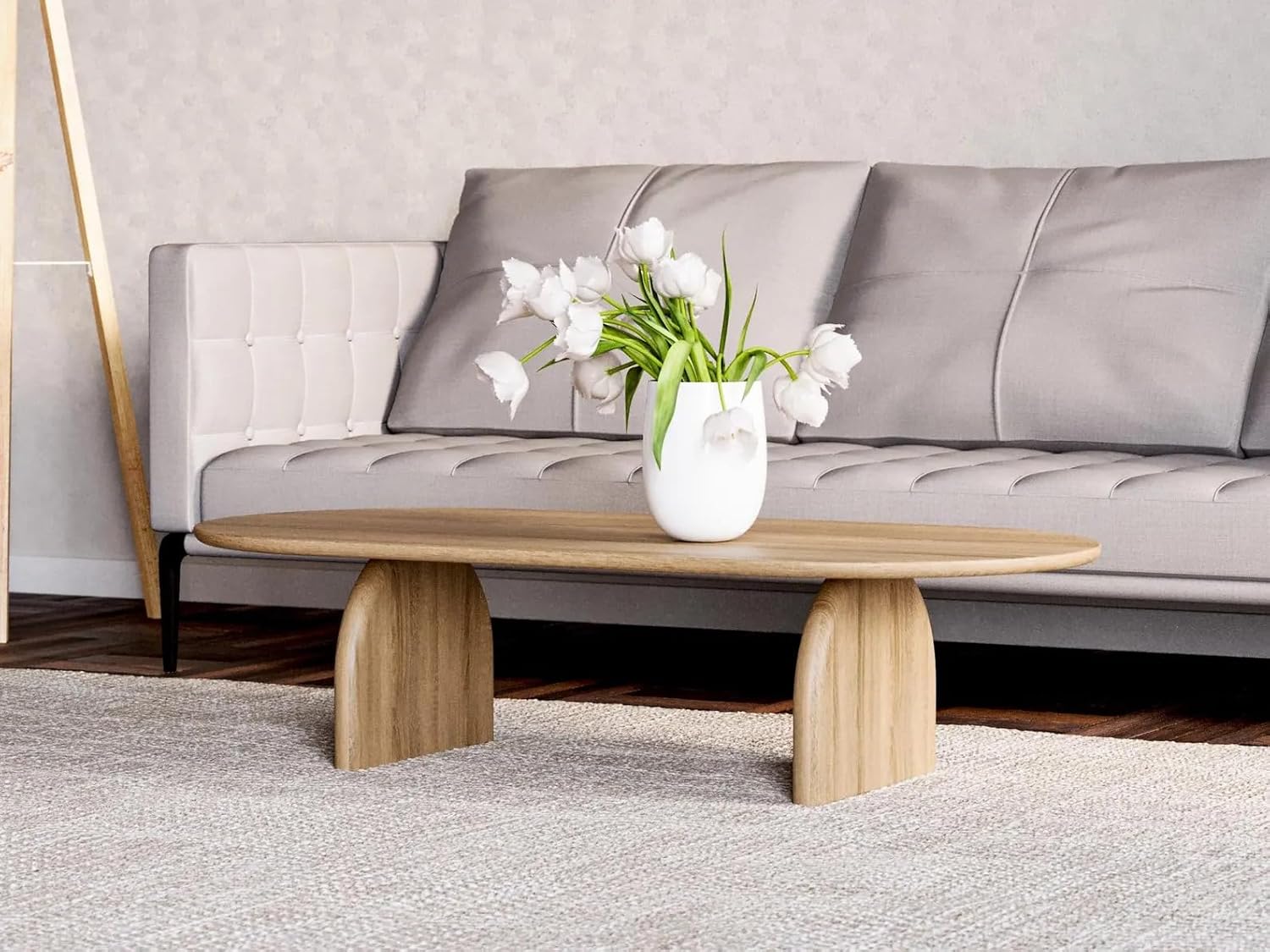 Oak Wood Modern Coffee Table