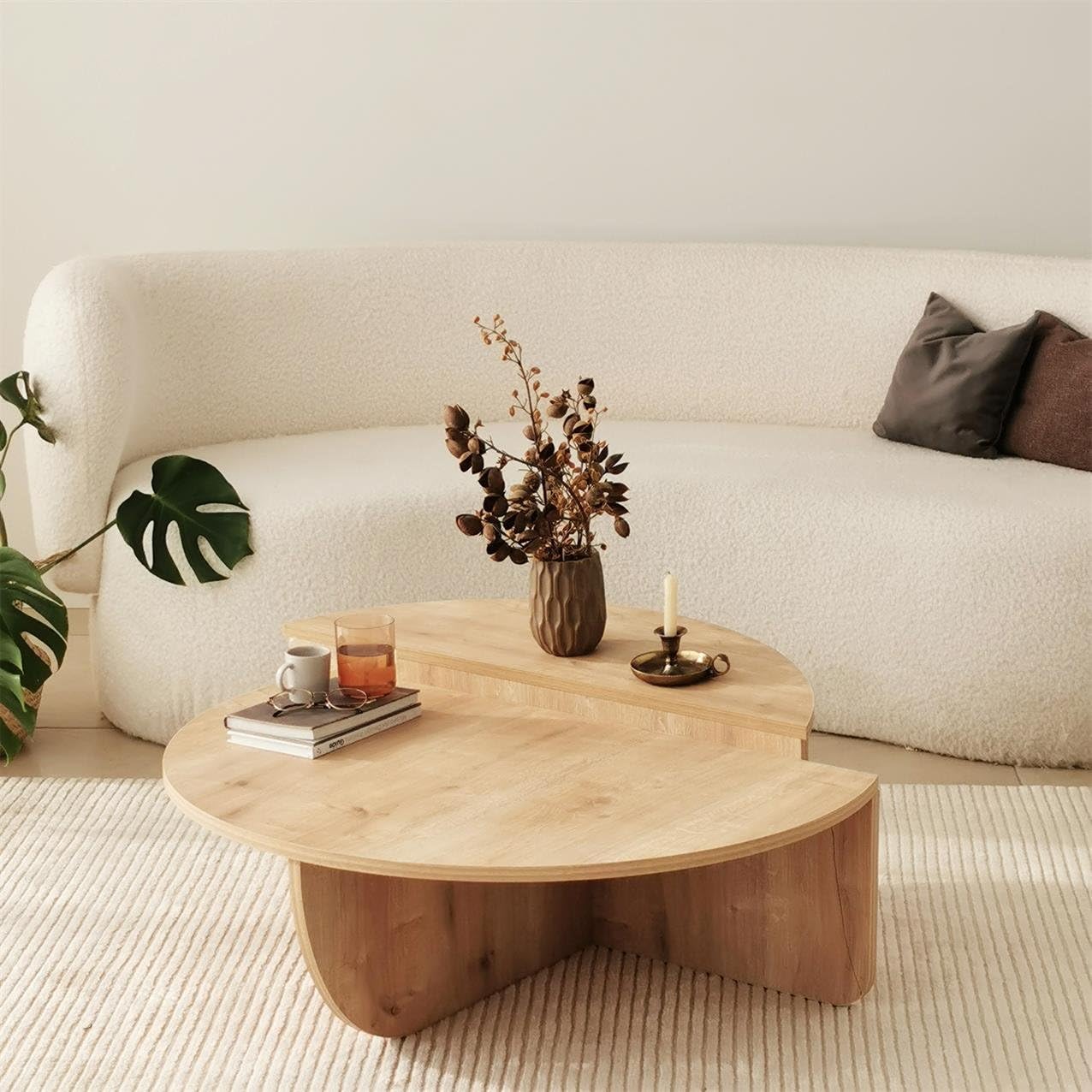 Modern Wooden Round Coffee Table