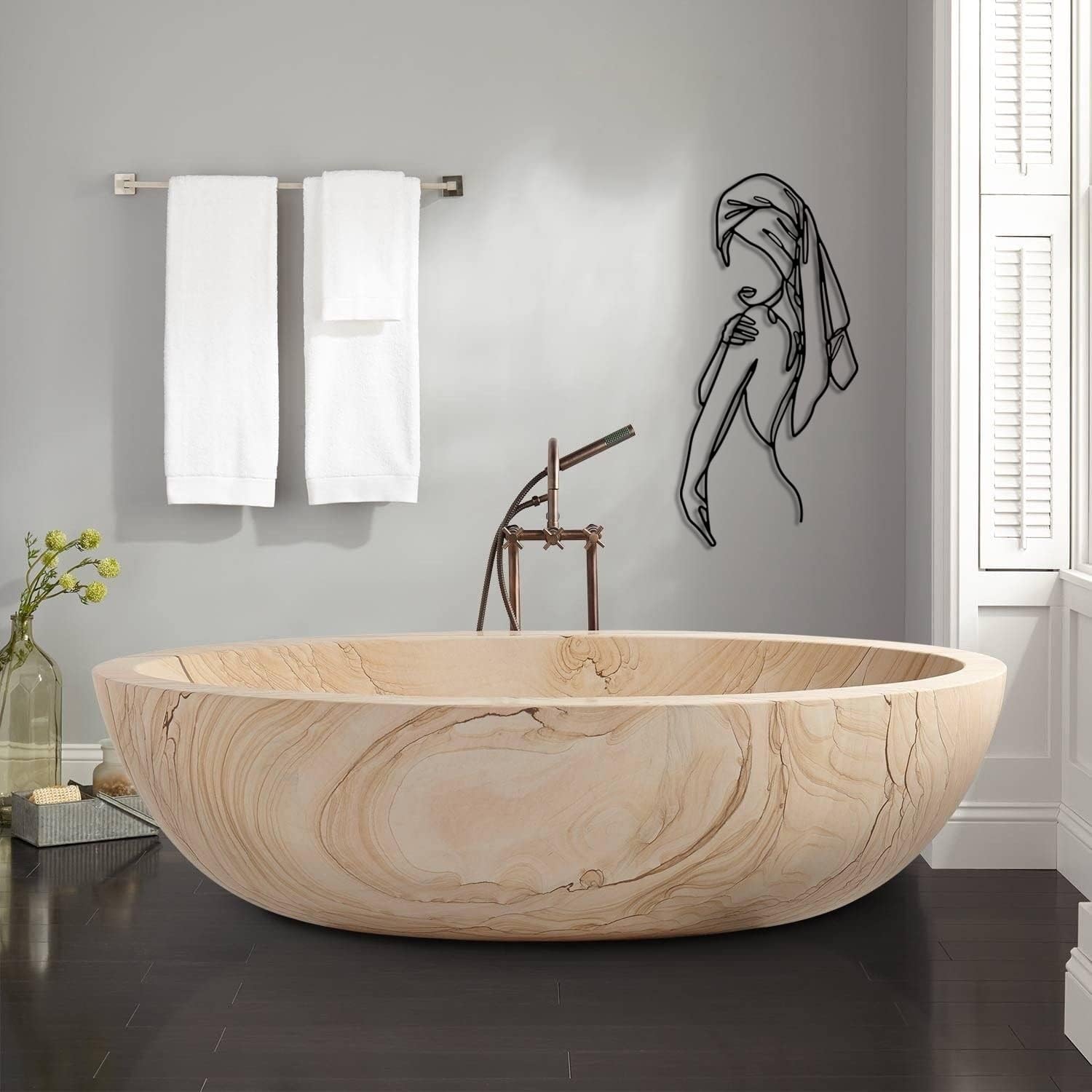 Minimalist Bathroom Metal Wall Art