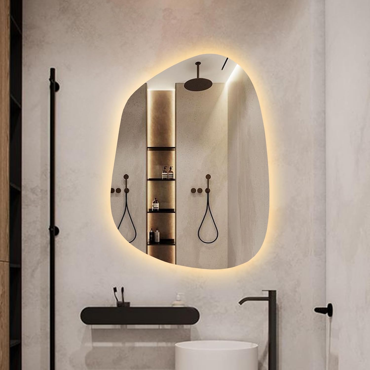 Irregular LED Bathroom Vanity Mirror with Lights