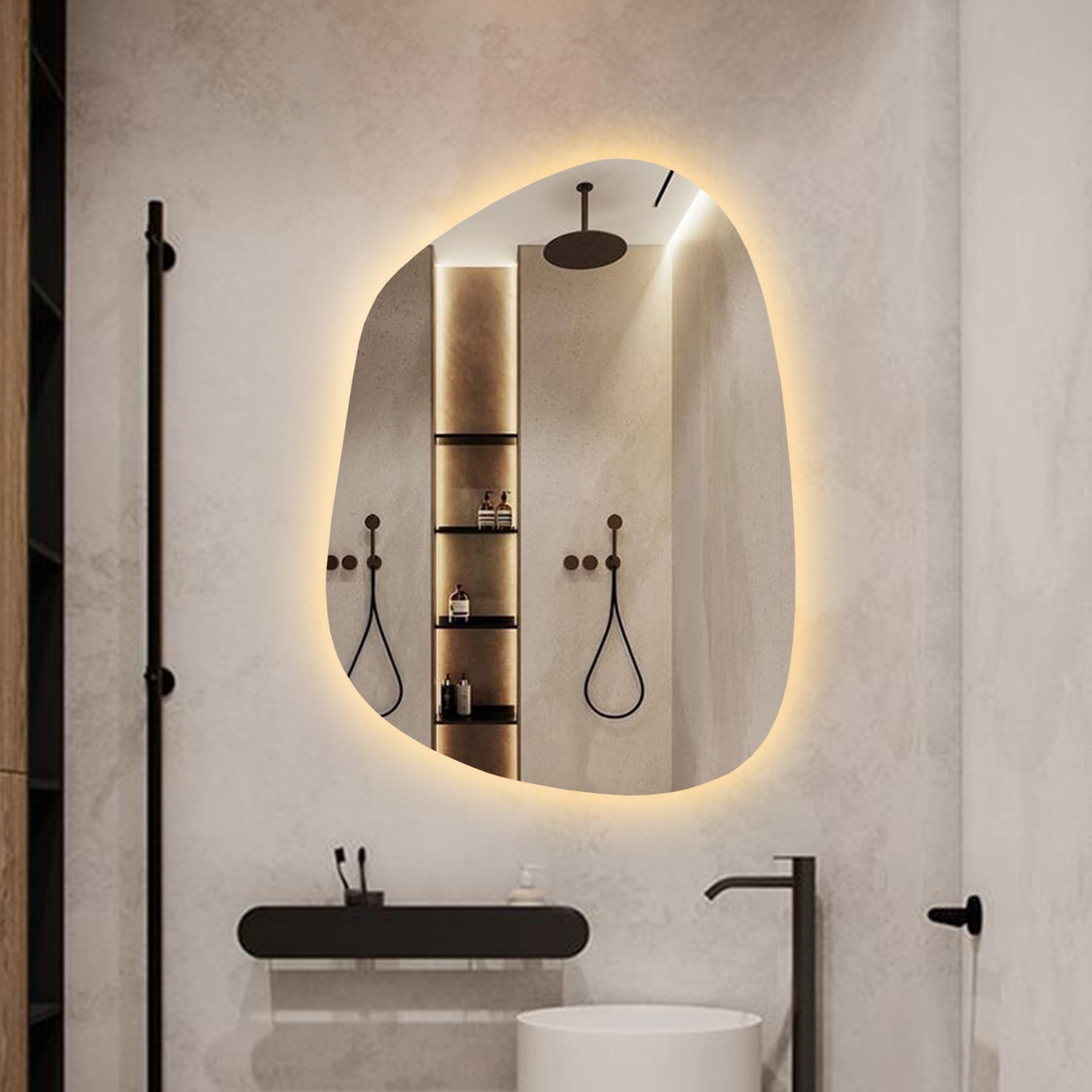 Irregular LED Bathroom Vanity Mirror with Lights