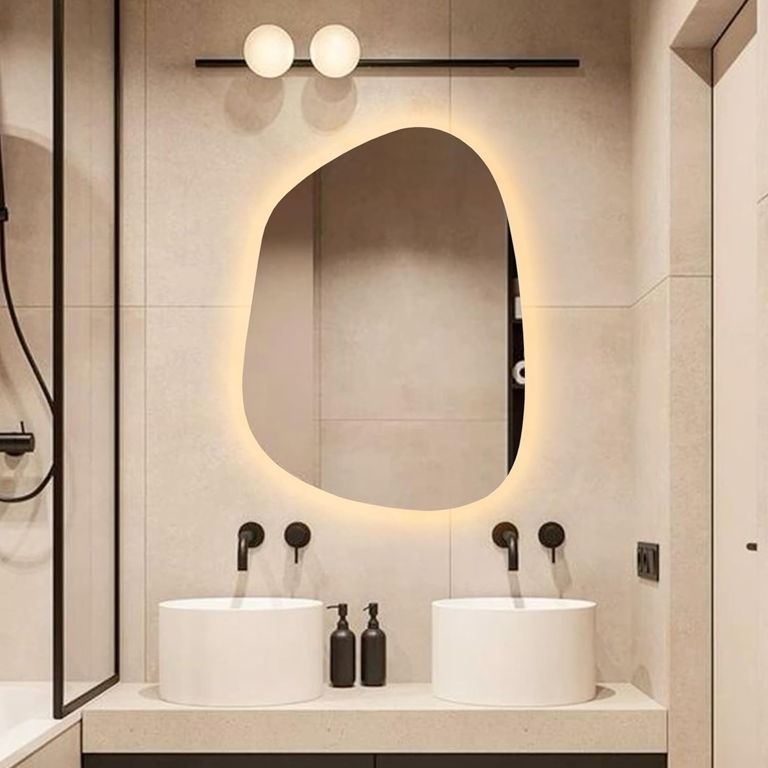 Irregular LED Bathroom Vanity Mirror with Lights