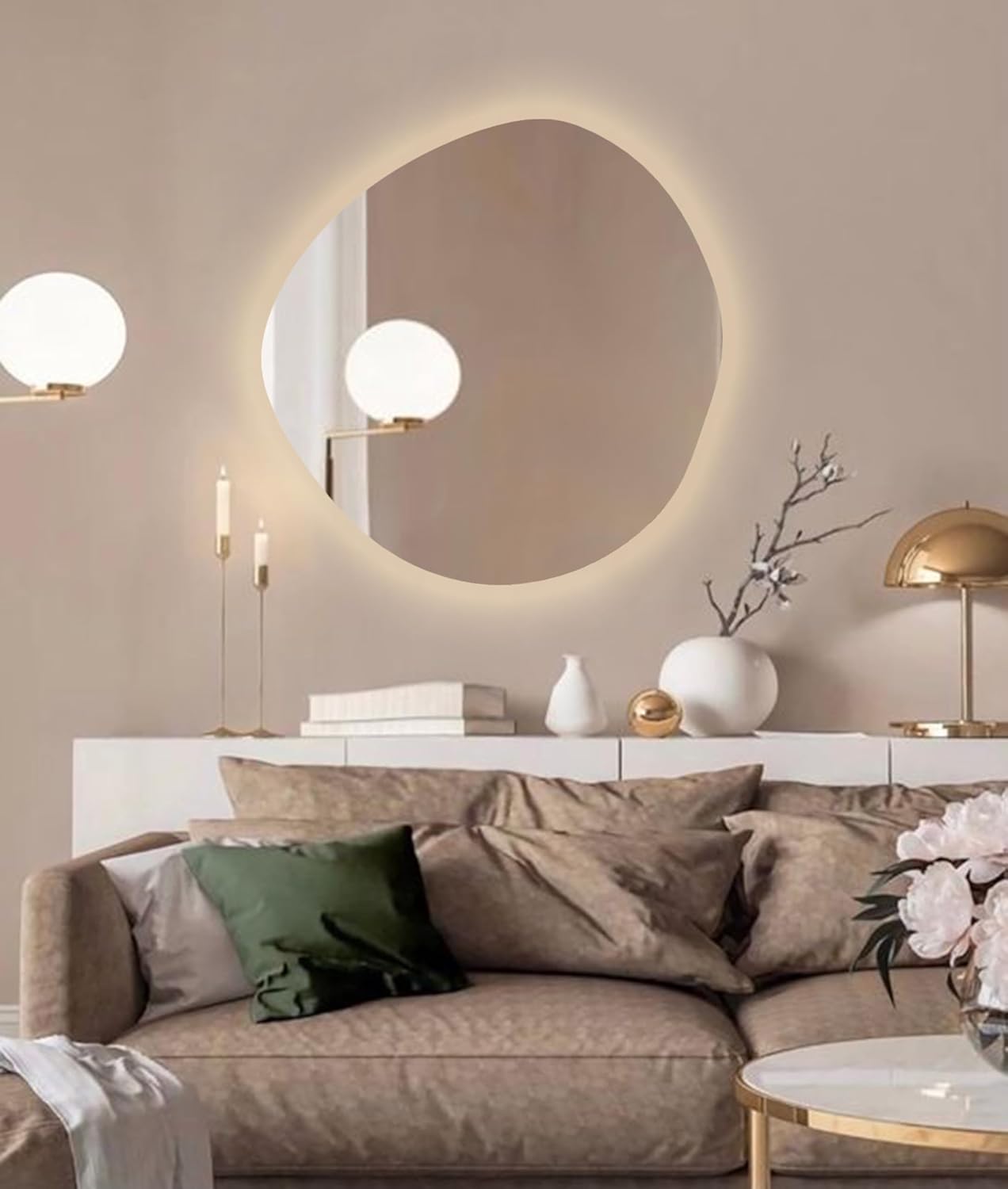 Asymmetrical Washbasin LED Mirror
