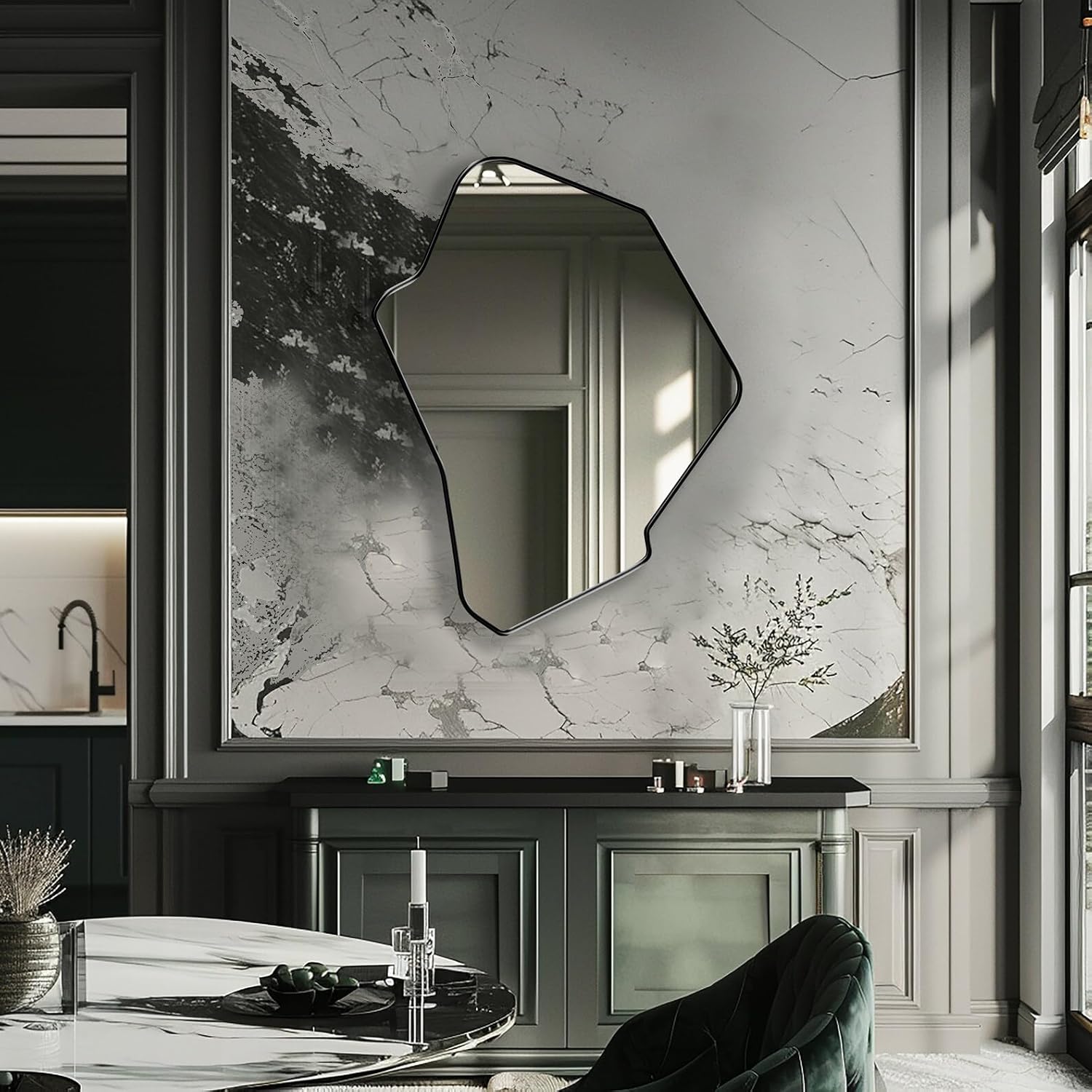 Istanbul Asymmetrical Wall Mounted Bathroom Mirror