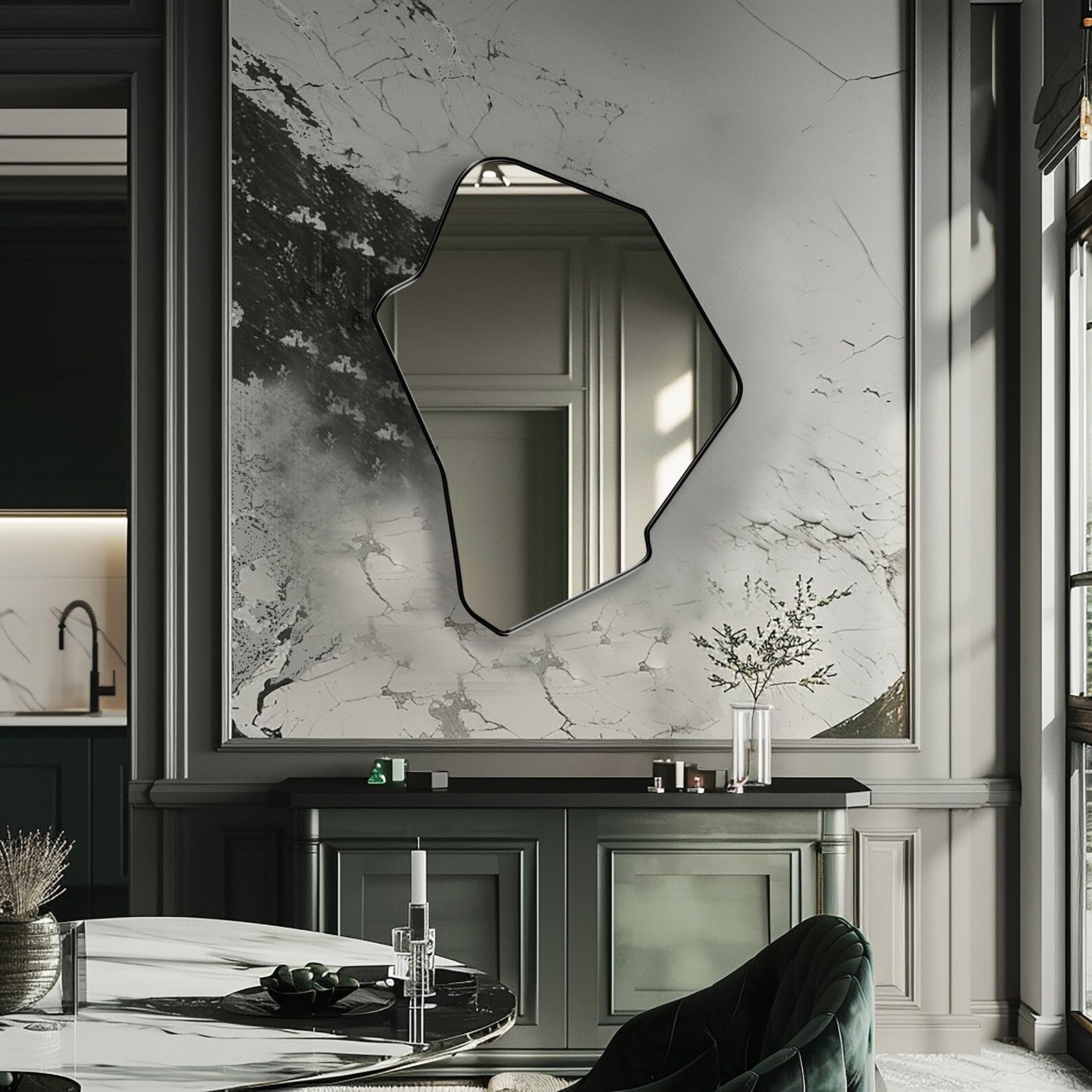 Istanbul Asymmetrical Wall Mounted Bathroom Mirror