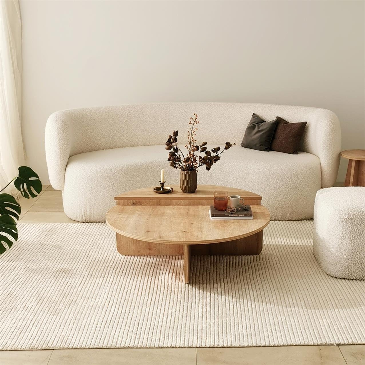Modern Wooden Round Coffee Table