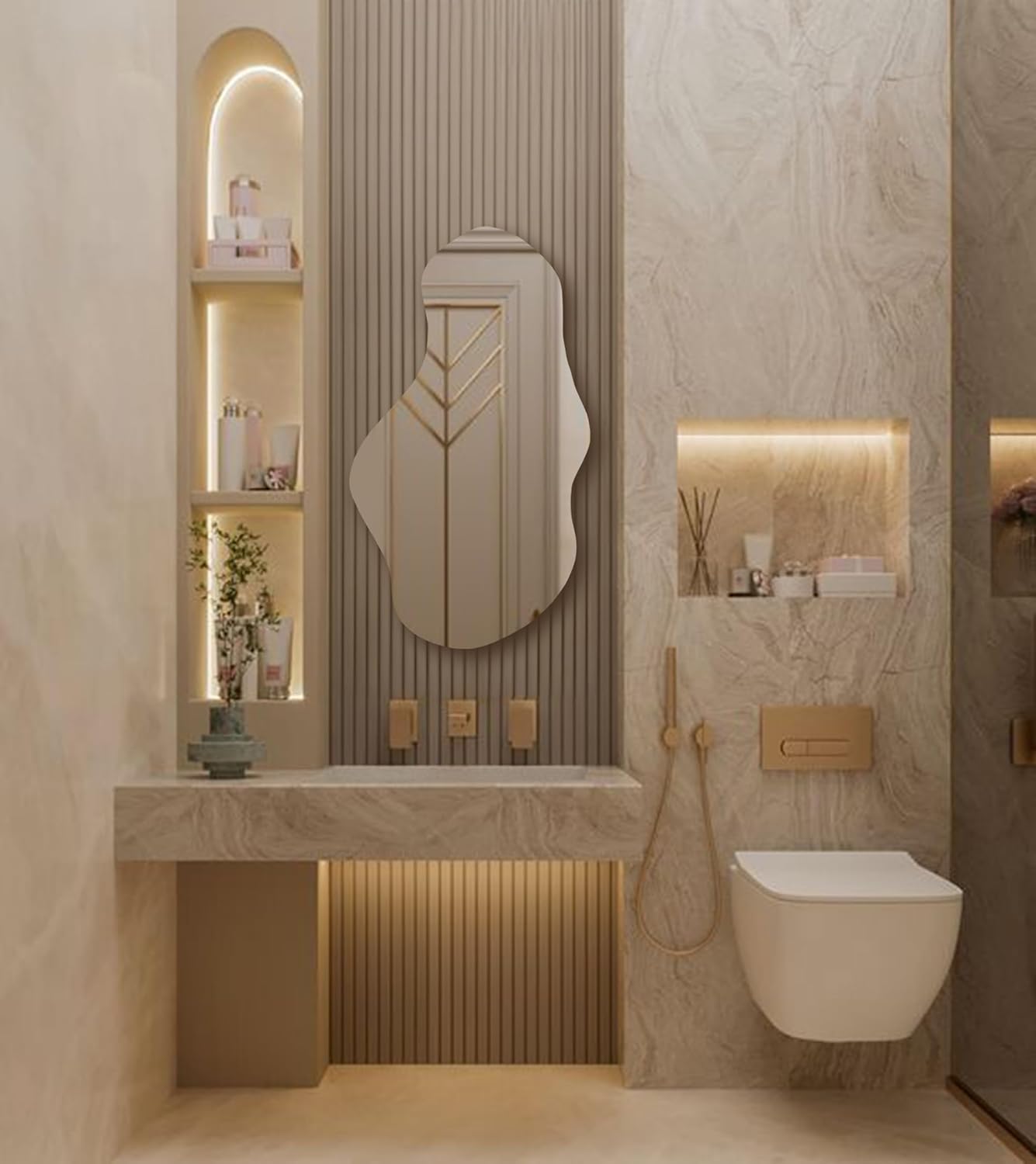 Sym Irregular Led Lighted Mirror for Bathroom