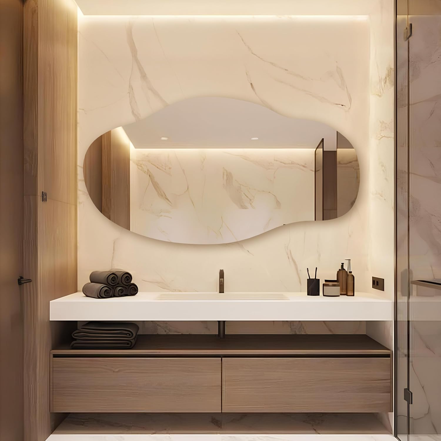 Asymmetrical Light Up Mirror