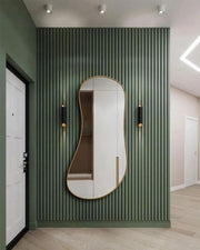 Irregular Wooden Framed Wall Mirror