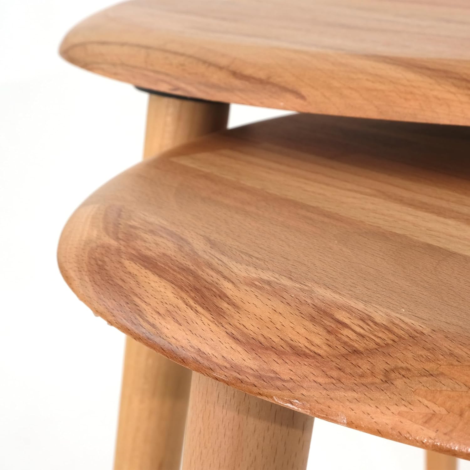 Asymmetric Natural Wooden Coffee Table for Living Room
