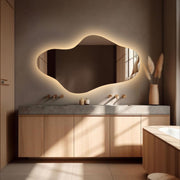 Asymmetrical Led Lighted Mirror for Bathroom