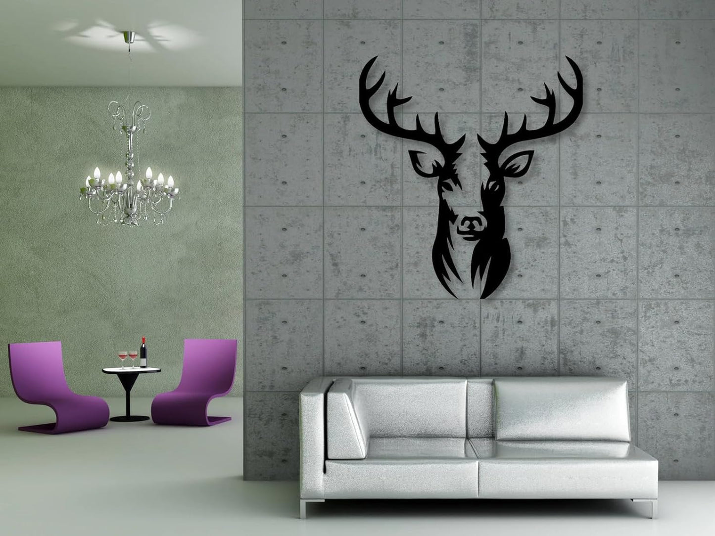 NORTH KAISER Metal Wall Art - Deer Head Wall Decor - Black Moose Wall Hanging - Animal Wall Sculpture for Living Room Bedroom Home Office (29.1'' x 24.6'' / 75 x 62.5 cm)