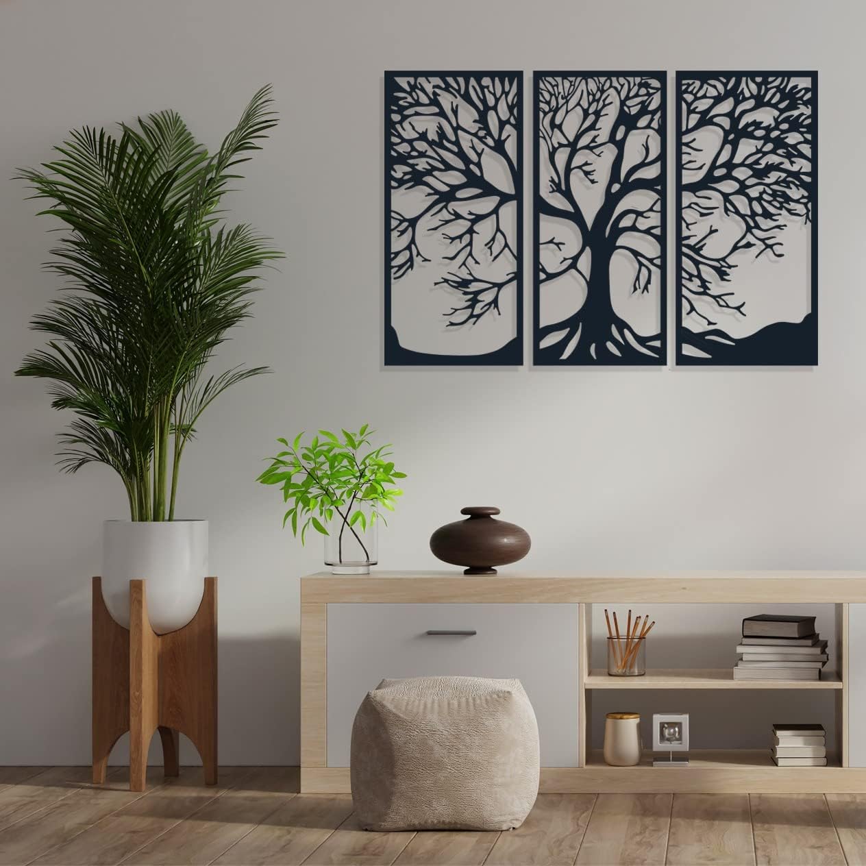 NORTH KAISER Tree Metal Wall Art I Tree of life Wall Decor I Large Wall Sculpture Decoration for Outdoor Home Living Room Bedroom (29'' x 42.7'' / 74 x 108.5 cm)