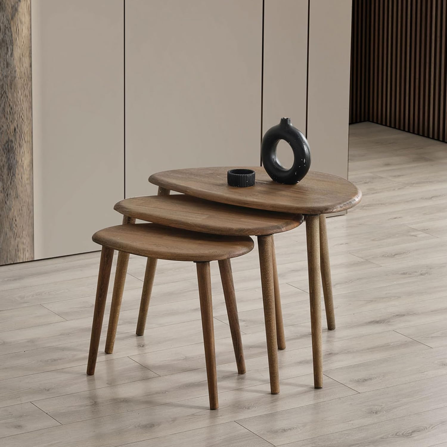Solid Wood Nesting Coffee Table Set of 3