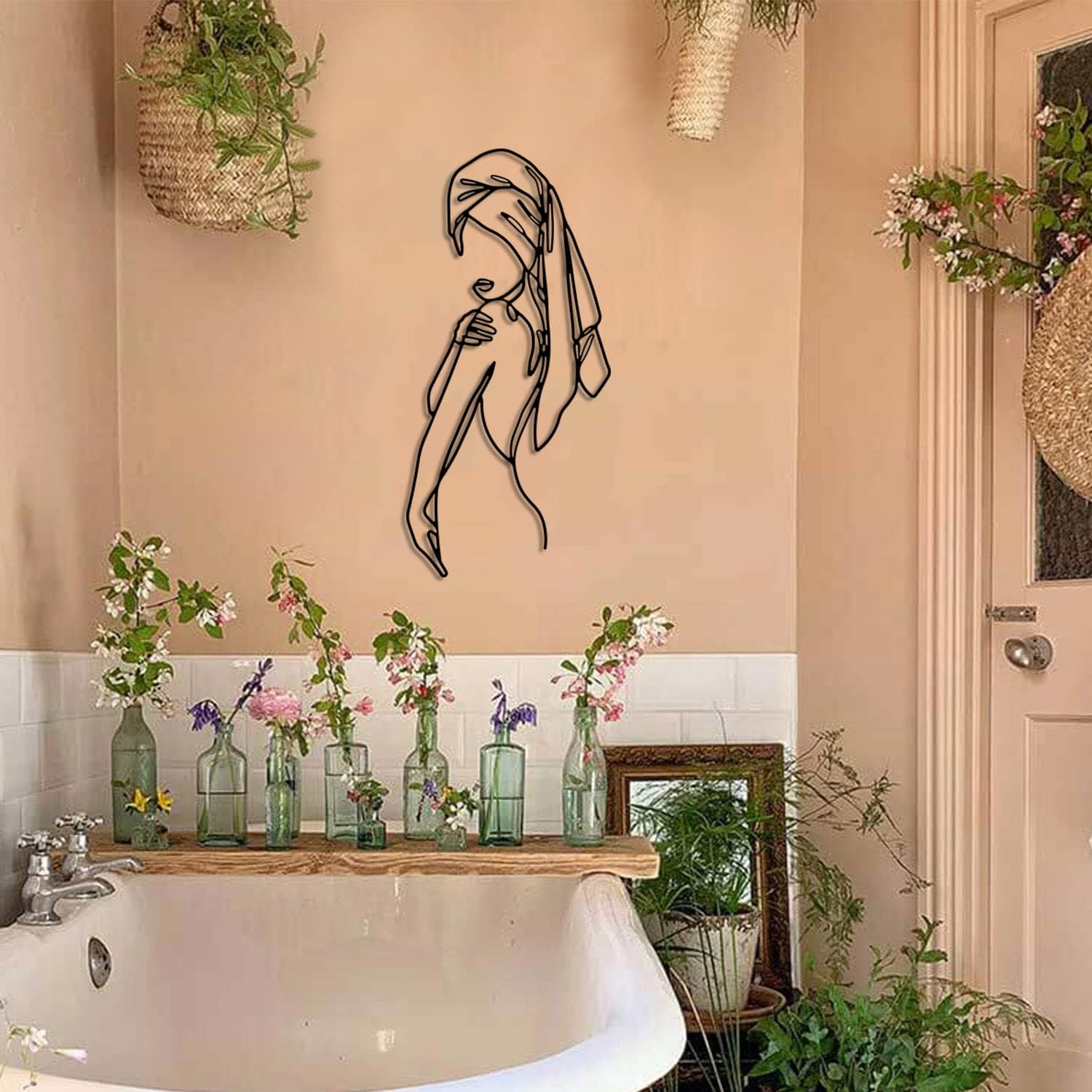 Minimalist Bathroom Metal Wall Art