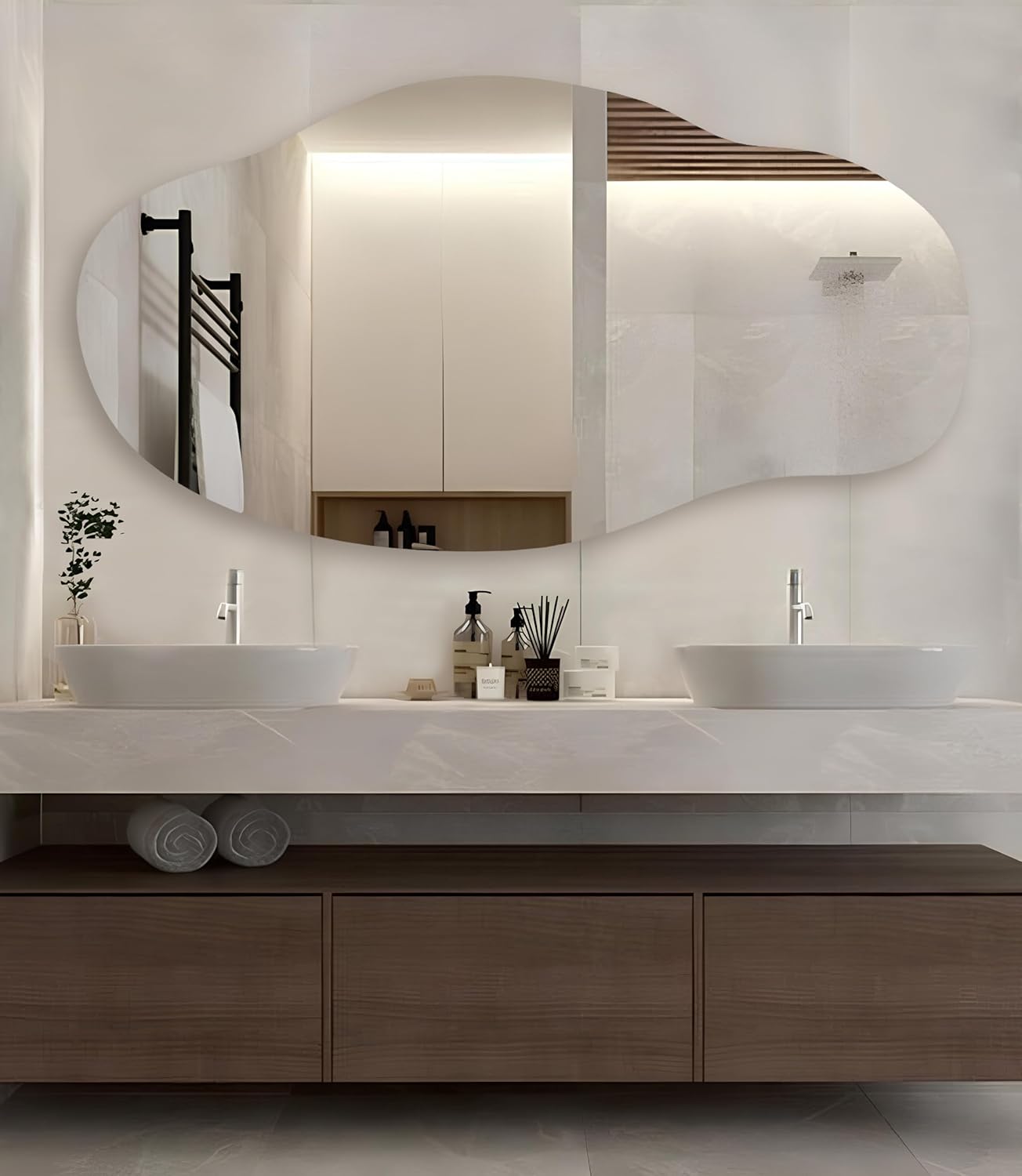 Asymmetrical Light Up Mirror