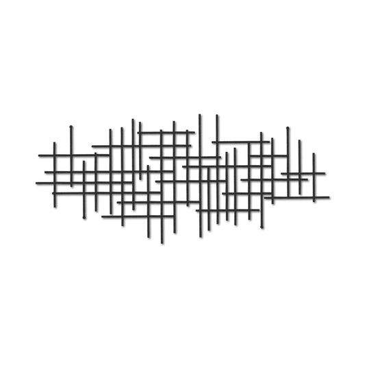 NORTH KAISER Modern Metal Wall Art - Minimalist Metal Wall Decor - Black Geometric Wall Hanging for Living Room Mid Century Bedroom Home Office (38.6'' x 17'' / 98 x 43.2 cm)