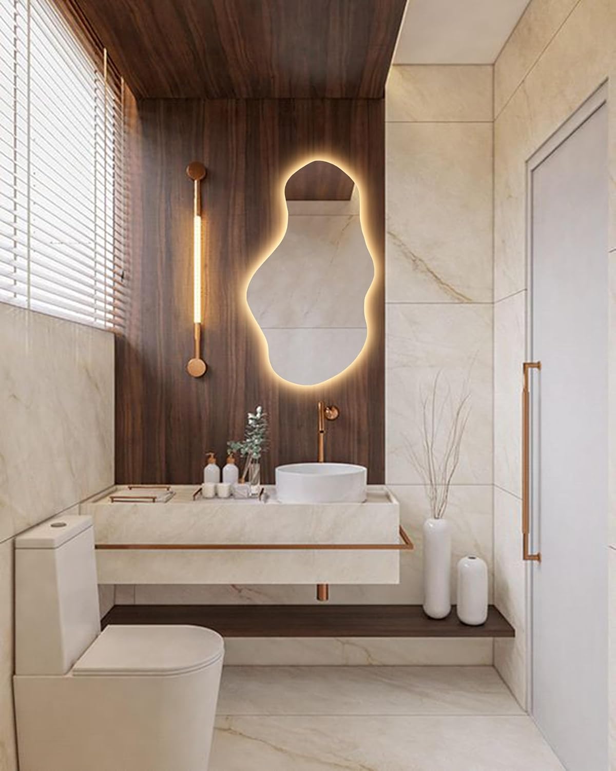 Sym Irregular Led Lighted Mirror for Bathroom